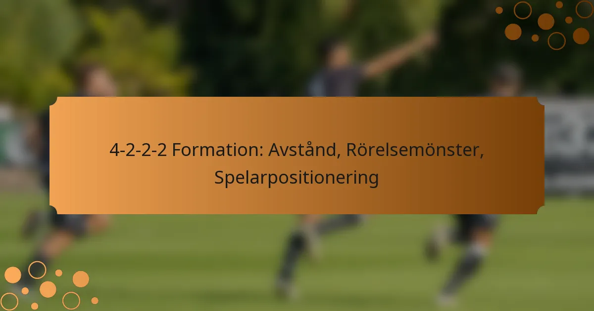 4-2-2-2 Formation: Avstånd, Rörelsemönster, Spelarpositionering