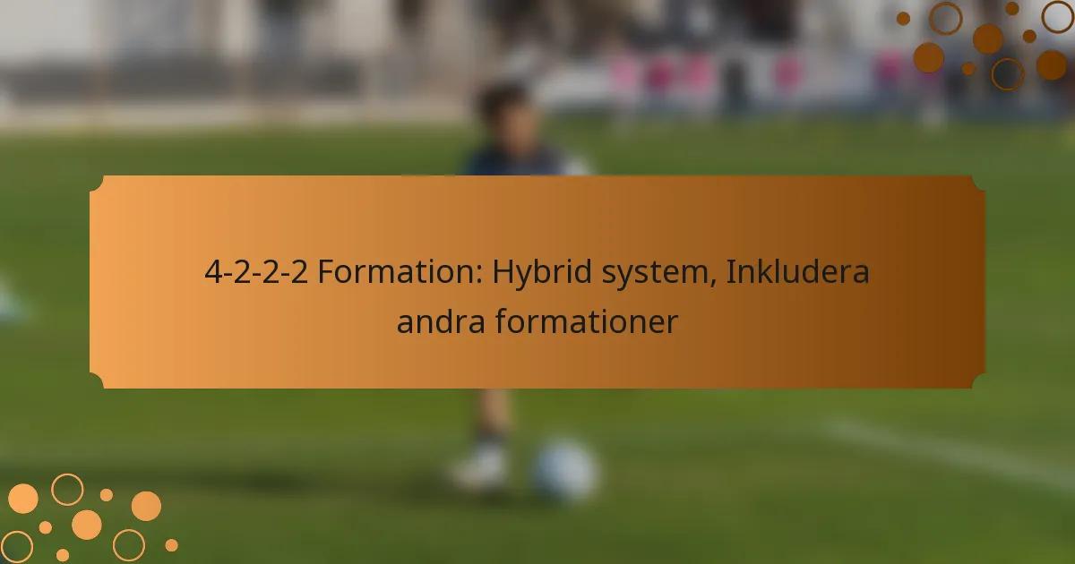 4-2-2-2 Formation: Hybrid system, Inkludera andra formationer
