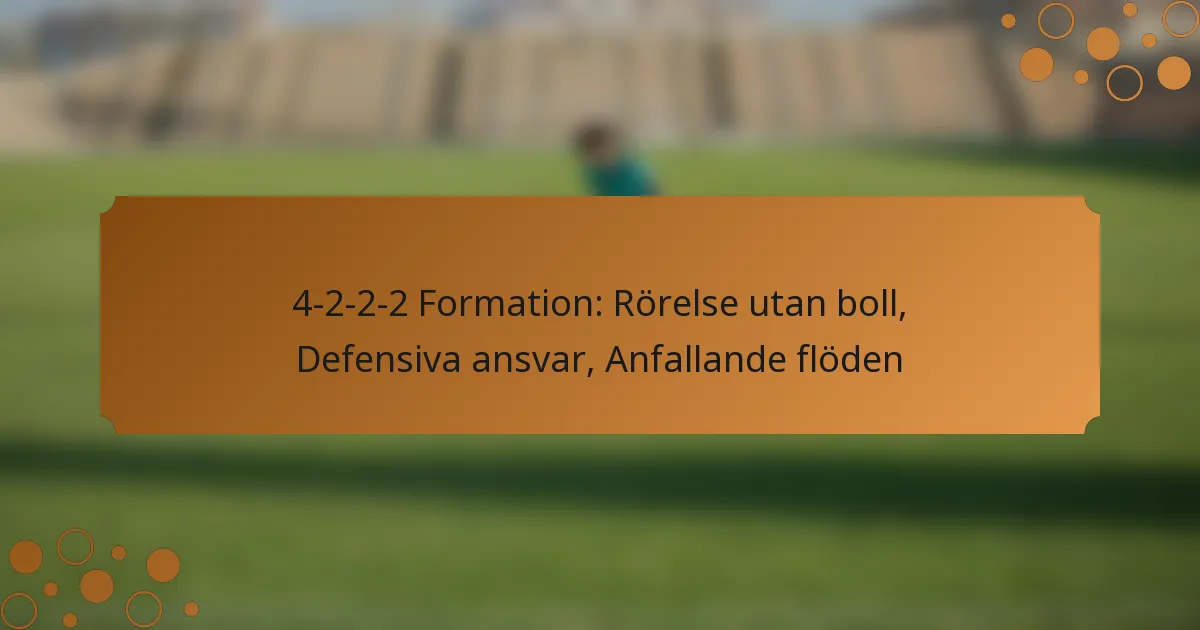 4-2-2-2 Formation: Rörelse utan boll, Defensiva ansvar, Anfallande flöden