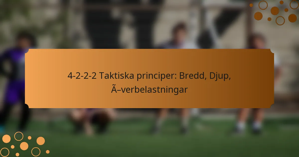 4-2-2-2 Taktiska principer: Bredd, Djup, Överbelastningar