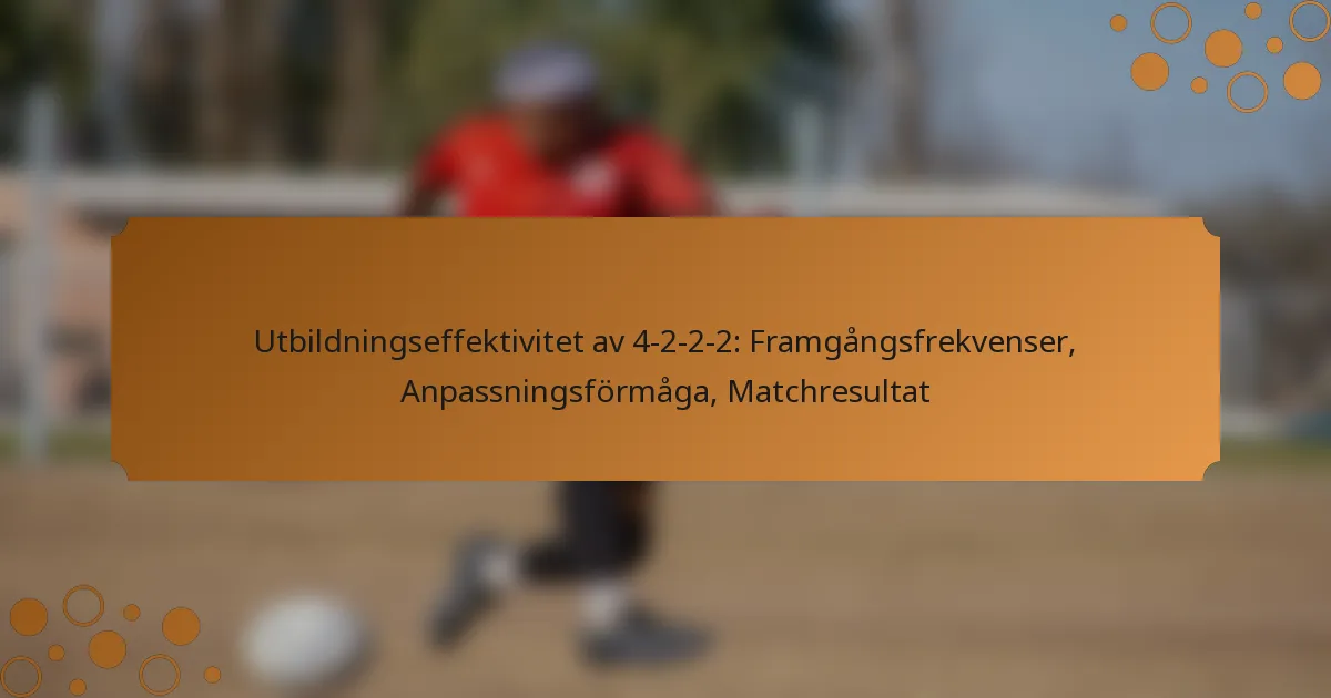 Utbildningseffektivitet av 4-2-2-2: Framgångsfrekvenser, Anpassningsförmåga, Matchresultat